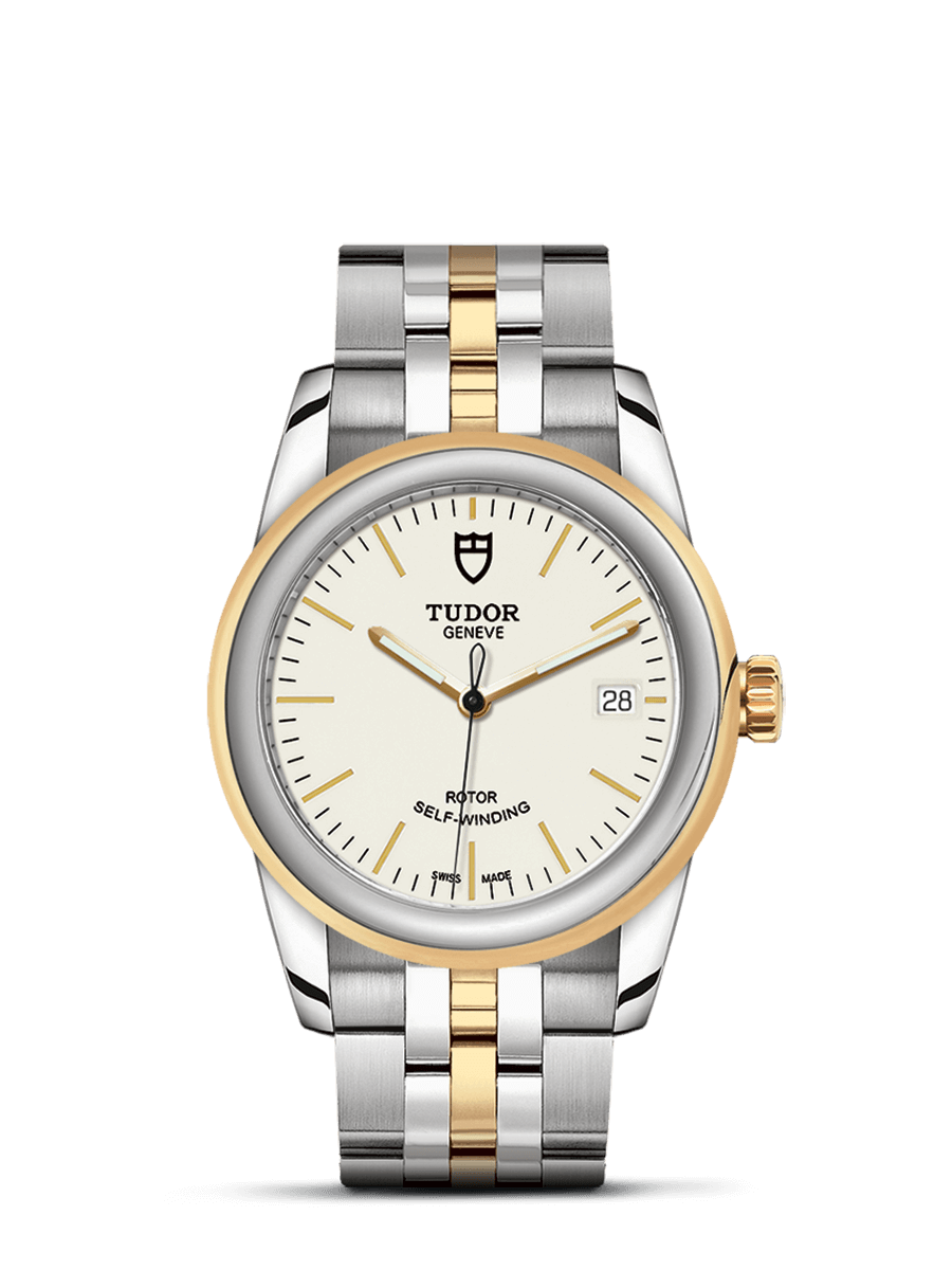 Tudor 55003-0082 : Glamour Date 36 Stainless Steel / Yellow Gold / Opaline / Bracelet