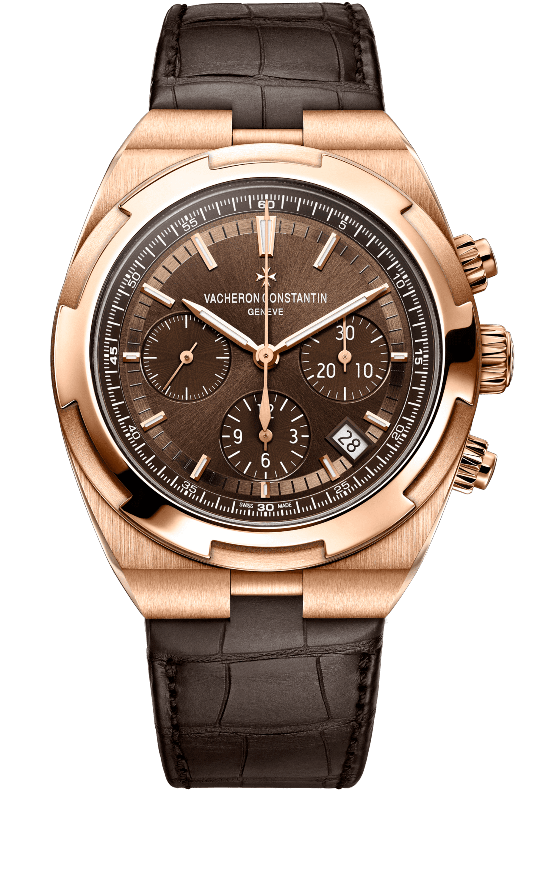 Vacheron Constantin 5500V/000R-B435 : Overseas Chronograph Pink Gold / Brown / Bracelet