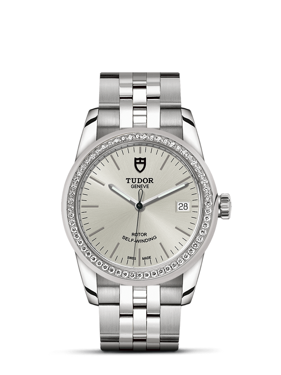 Tudor 55020-0004 : Glamour Date 36 Stainless Steel / Diamond / Silver / Bracelet