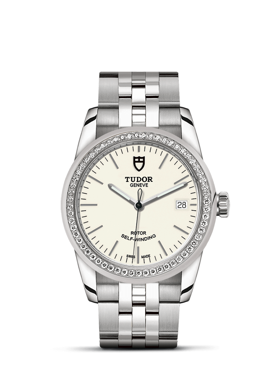 Tudor 55020-0095 : Glamour Date 36 Stainless Steel / Diamond / Opaline / Bracelet