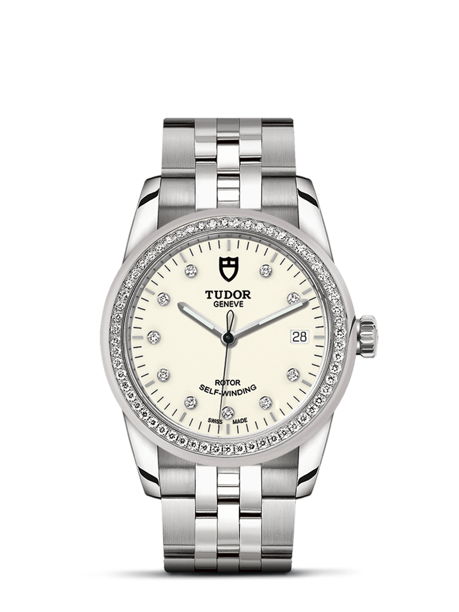 Tudor 55020-0096 : Glamour Date 36 Stainless Steel / Diamond / Opaline-Diamond / Bracelet