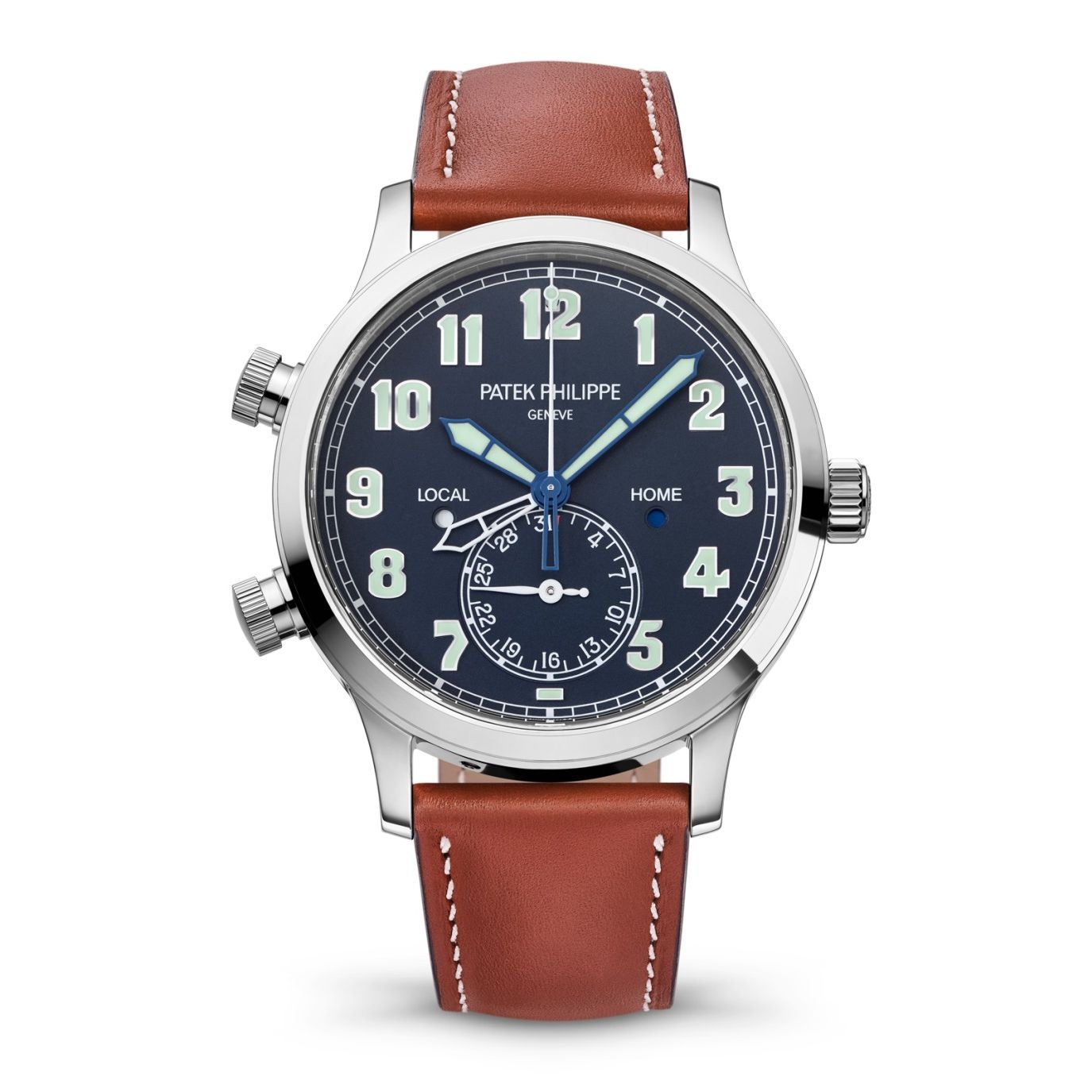 Patek Philippe 5524G-001 : Calatrava Pilot Travel Time 5524 White Gold / Blue