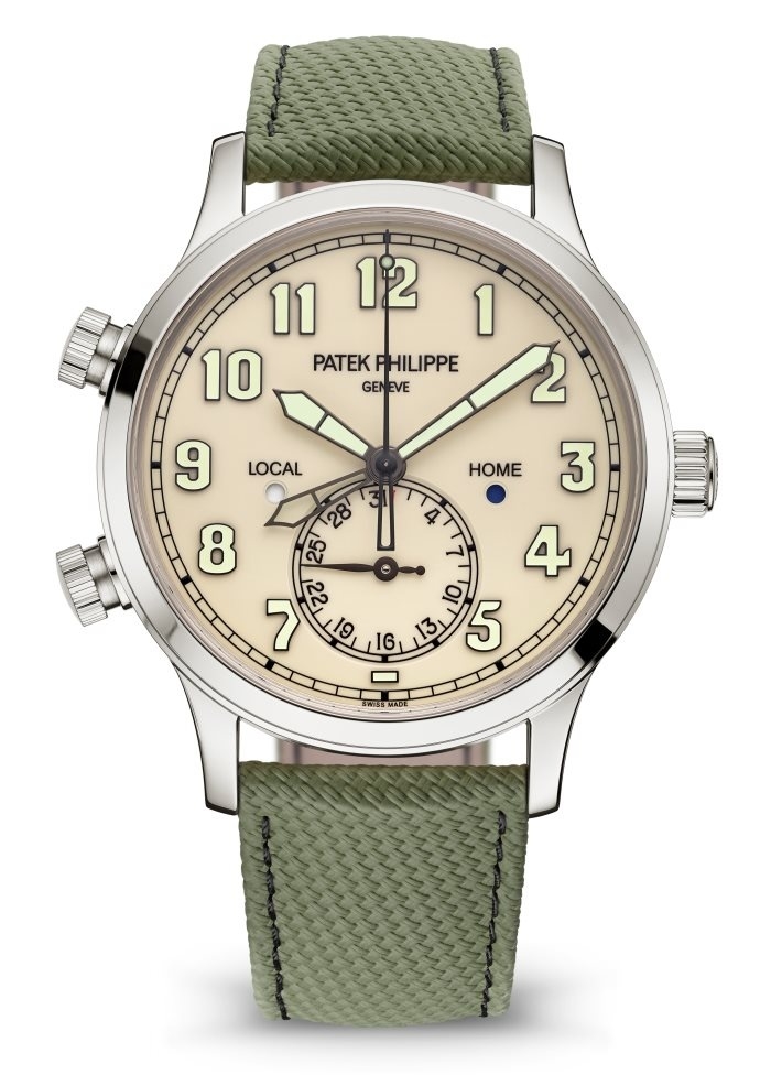 Patek Philippe 5524G-010 : Calatrava Pilot Travel Time 5524 White Gold / Ivory