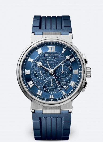 Breguet 5527BB/Y2/5WV : Marine Chronograph 5527 White Gold / Blue / Rubber