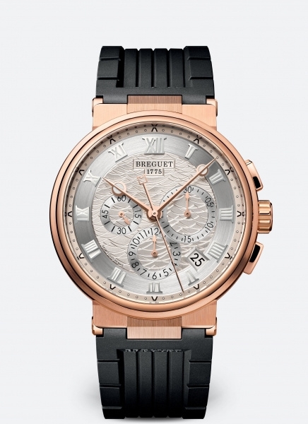 Breguet 5527BR/12/5WV : Marine Chronograph 5527 Rose Gold / Silver / Rubber