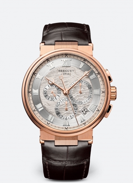 Breguet 5527BR/12/9WV : Marine Chronograph 5527 Rose Gold / Silver / Alligator