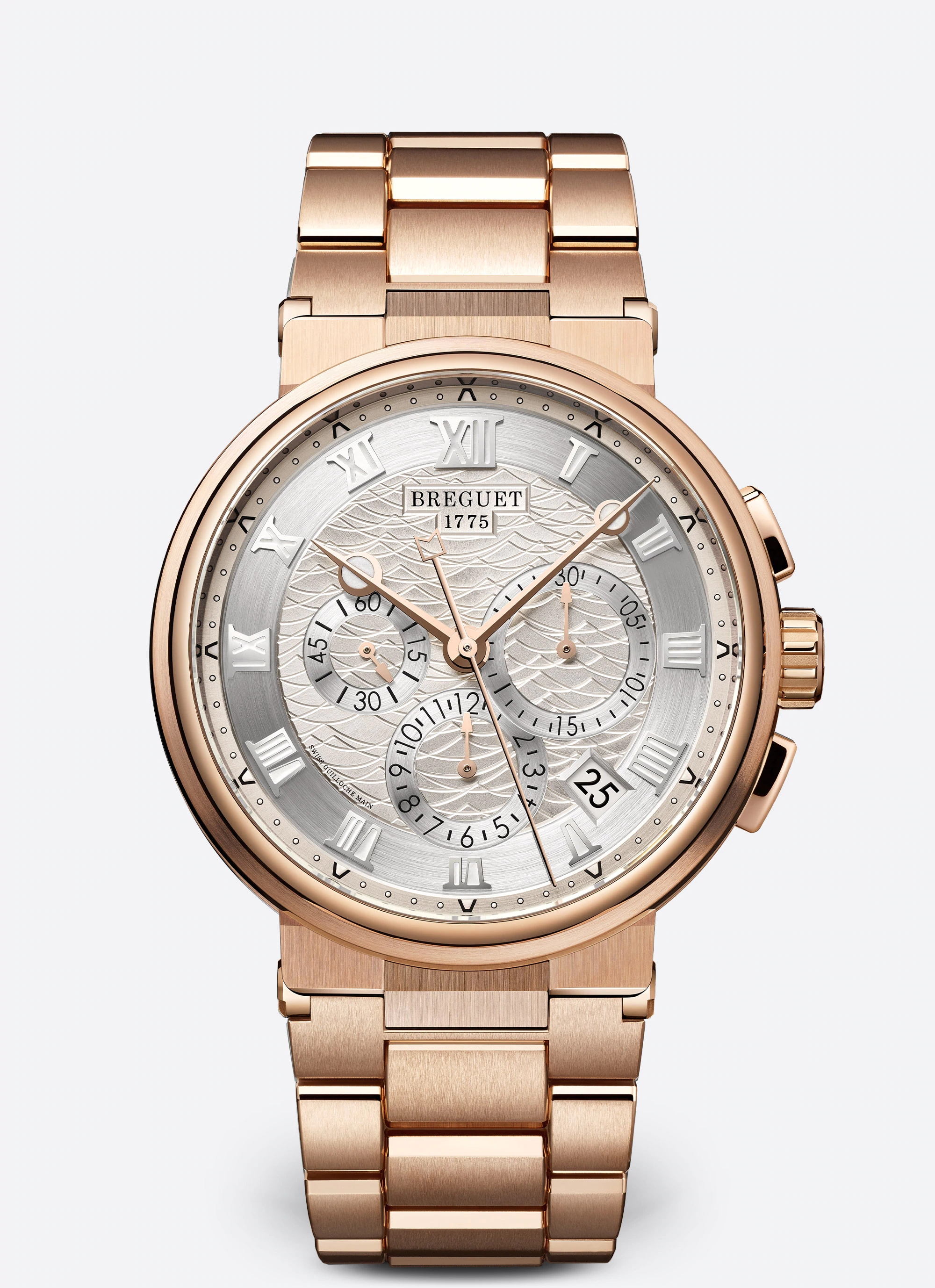 Breguet 5527BR/12/RW0 : Marine Chronograph 5527 Rose Gold / Silver / Bracelet
