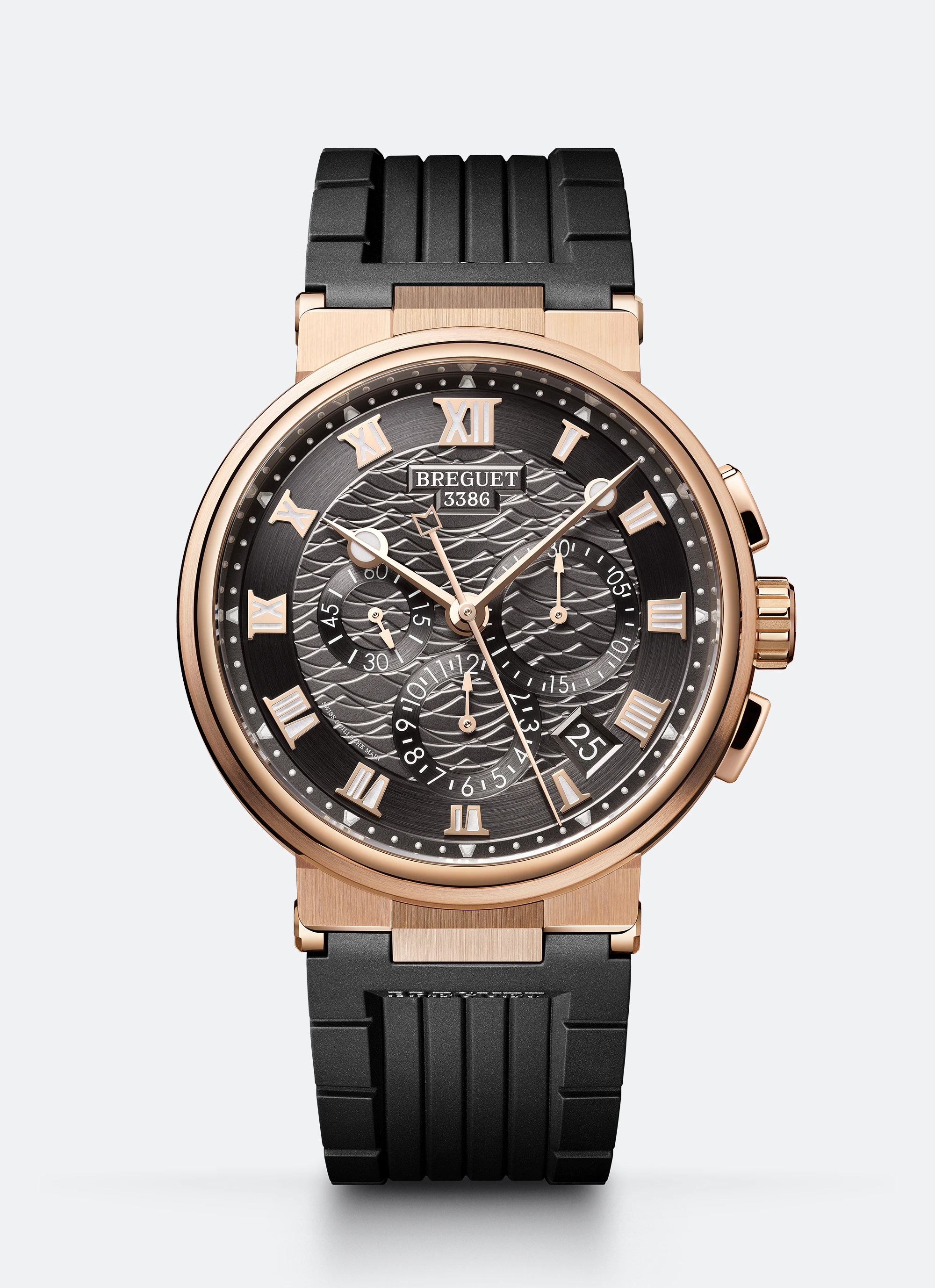 Breguet 5527BR/G3/5WV : Marine Chronograph 5527 Rose Gold / Grey / Rubber