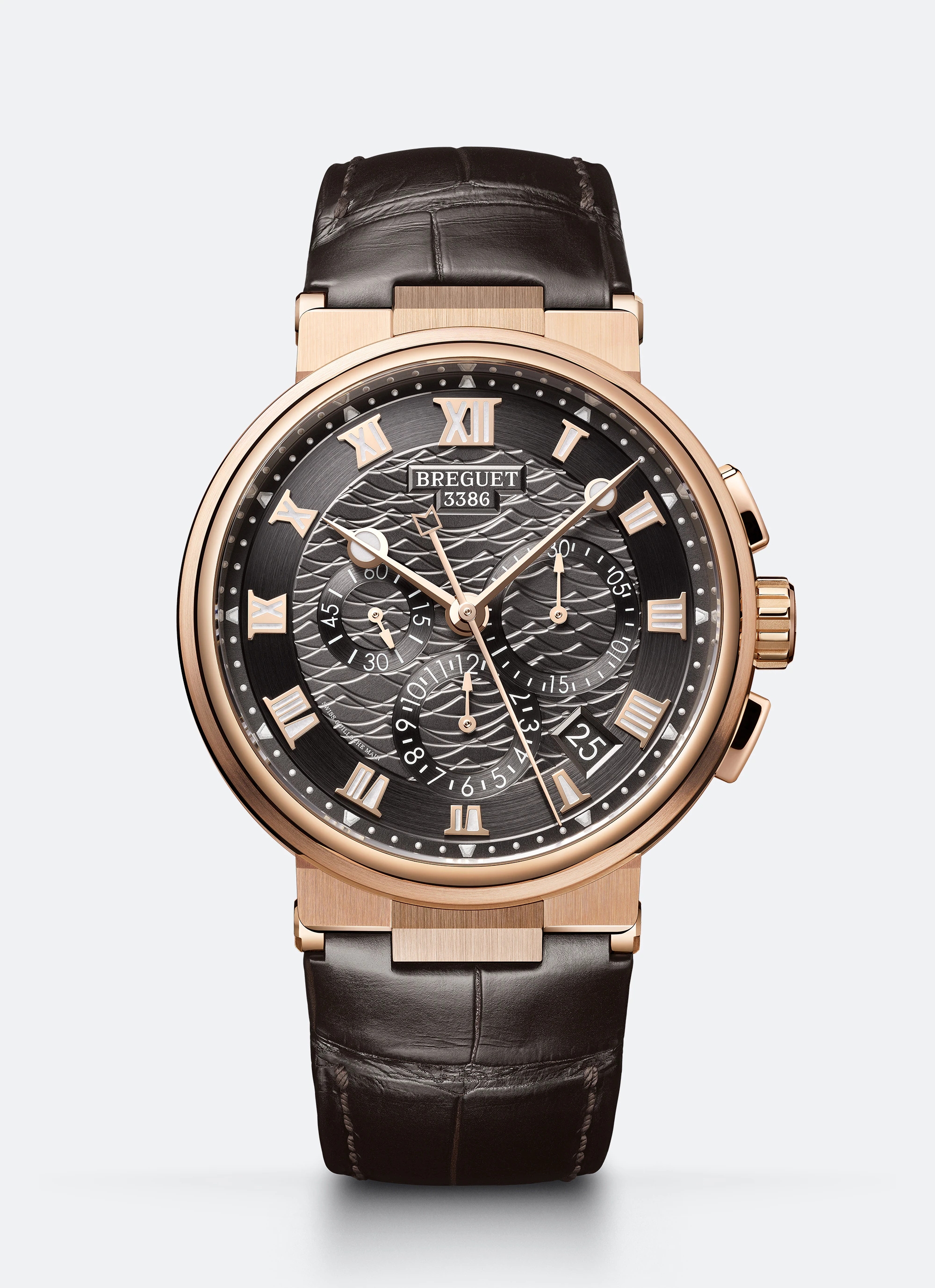 Breguet 5527BR/G3/9WV : Marine Chronograph 5527 Rose Gold / Grey / Alligator