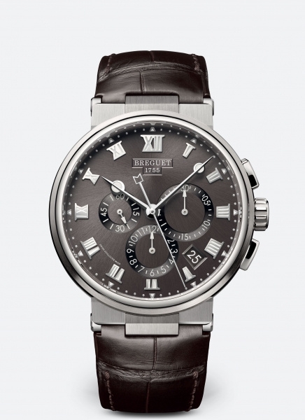 Breguet 5527TI/G2/9WV : Marine Chronograph 5527 Titanium / Grey / Alligator