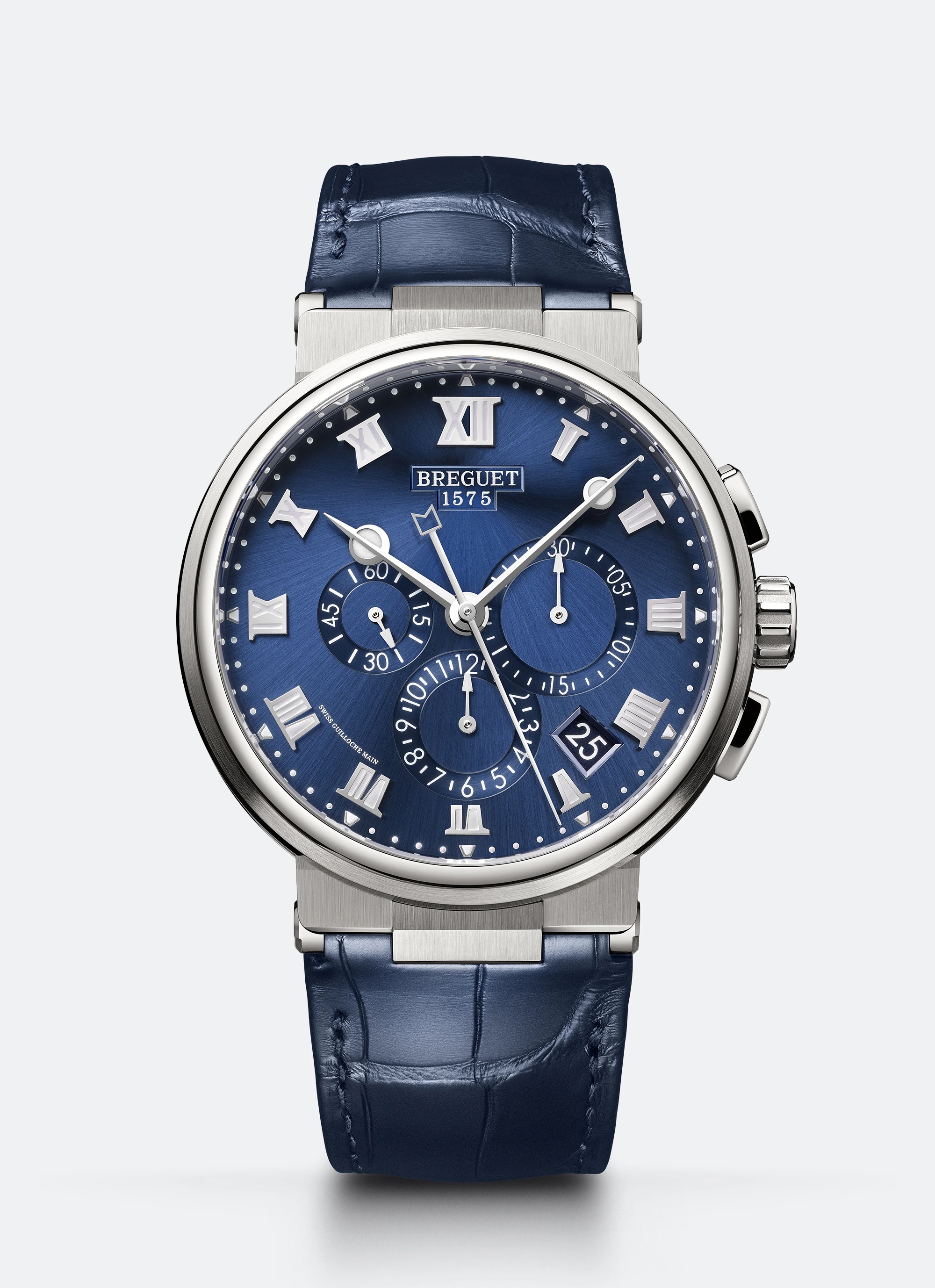 Breguet 5527TI/Y1/9WV : Marine Chronograph 5527 Titanium / Blue / Alligator