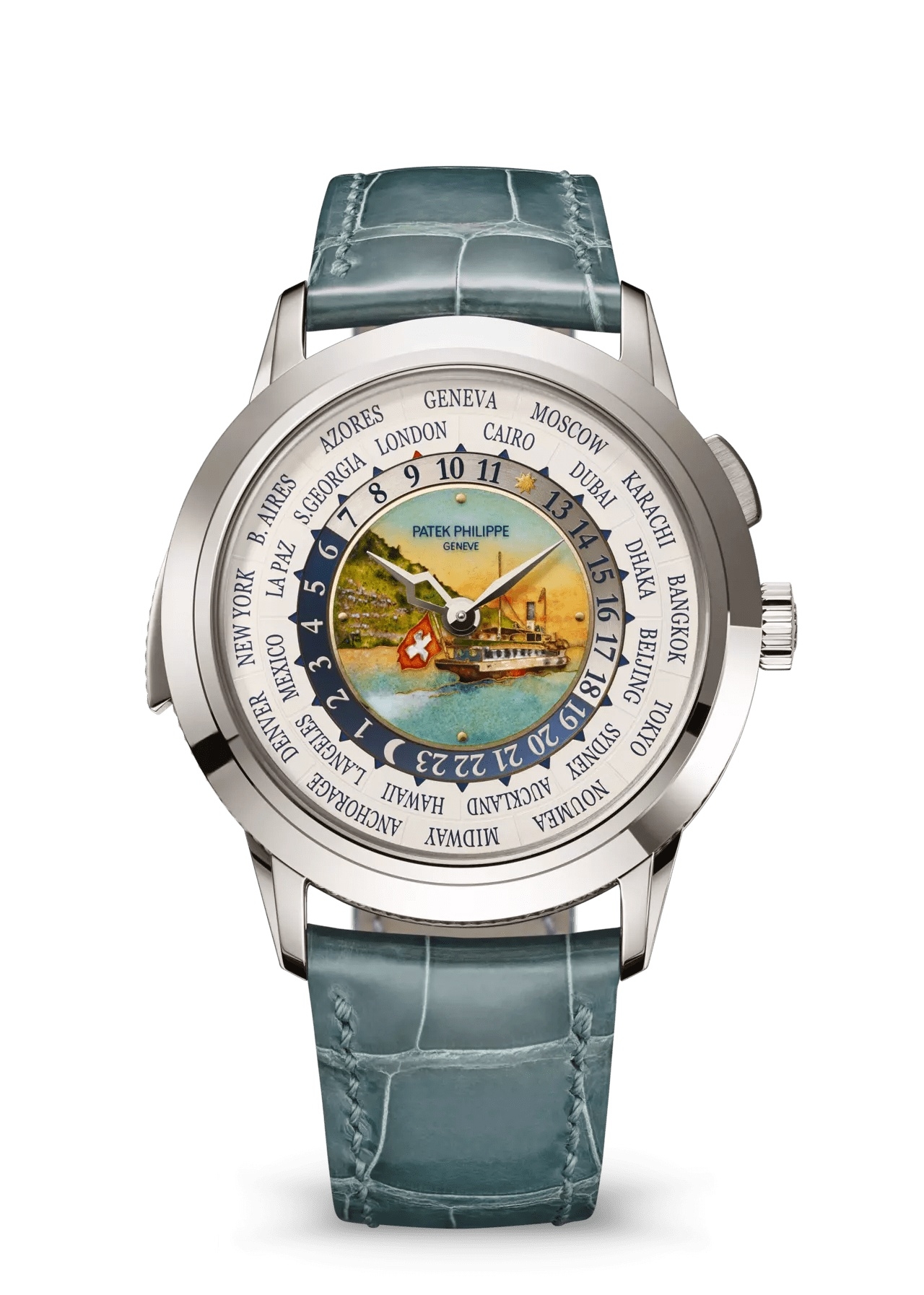 Patek Philippe 5531G-001 : World Time Minute Repeater White Gold / Lake Geneva Steamboat