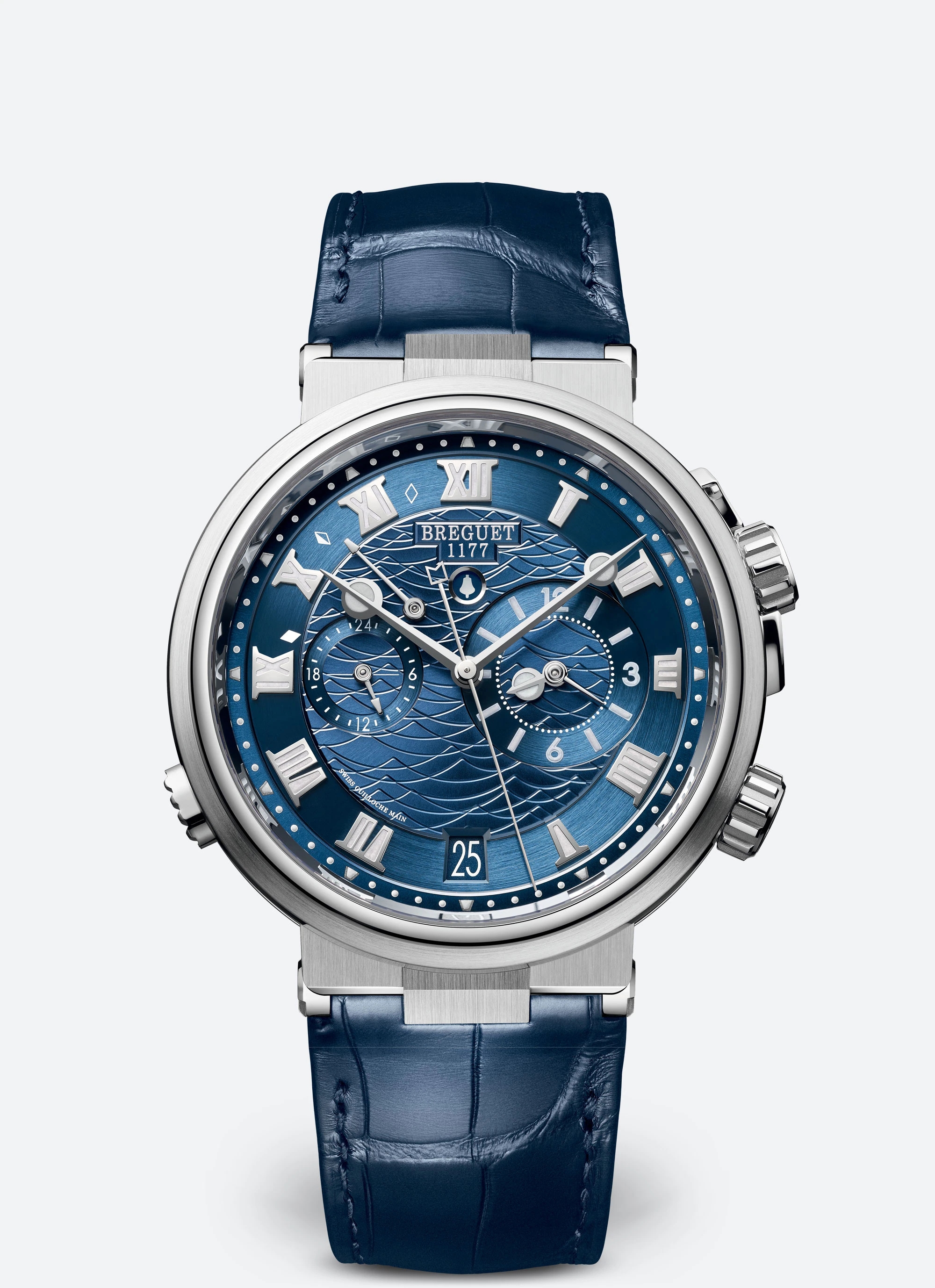Breguet 5547BB/Y2/9ZU : Marine Alarme Musicale White Gold / Blue / Alligator