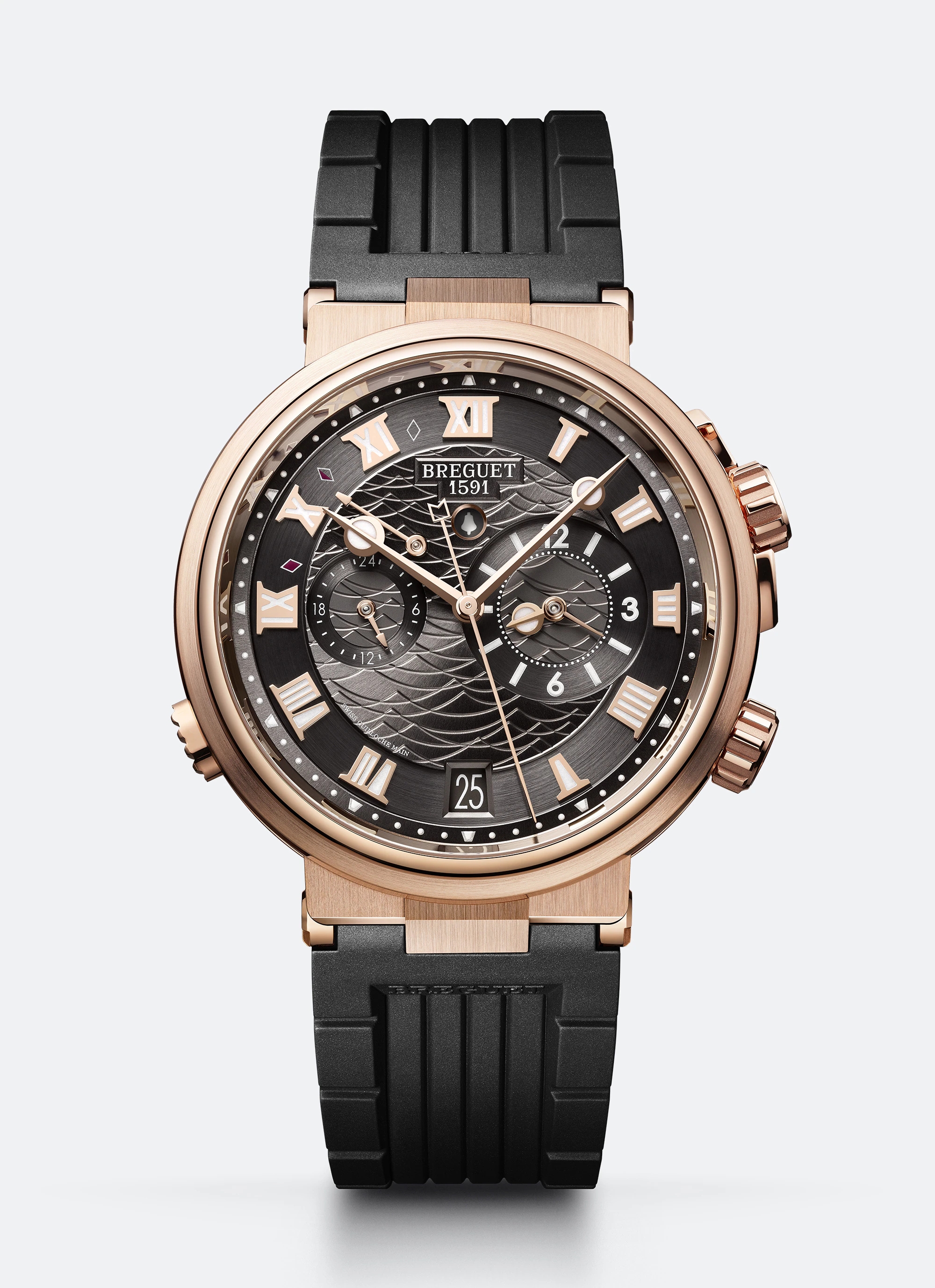 Breguet 5547BR/G3/5ZU : Marine Alarme Musicale Rose Gold / Grey / Rubber