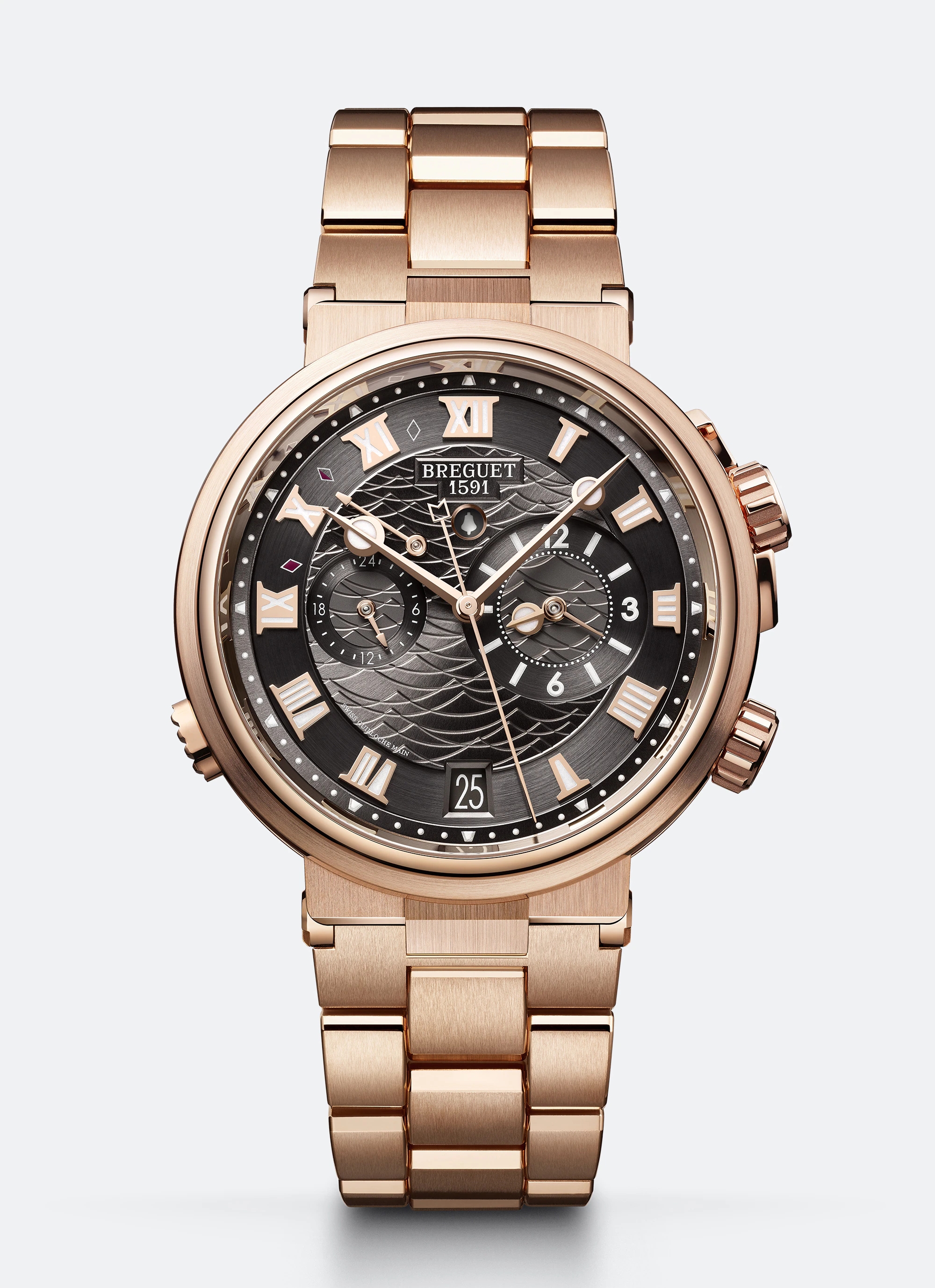 Breguet 5547BR/G3/RZ0 : Marine Alarme Musicale Rose Gold / Grey / Bracelet