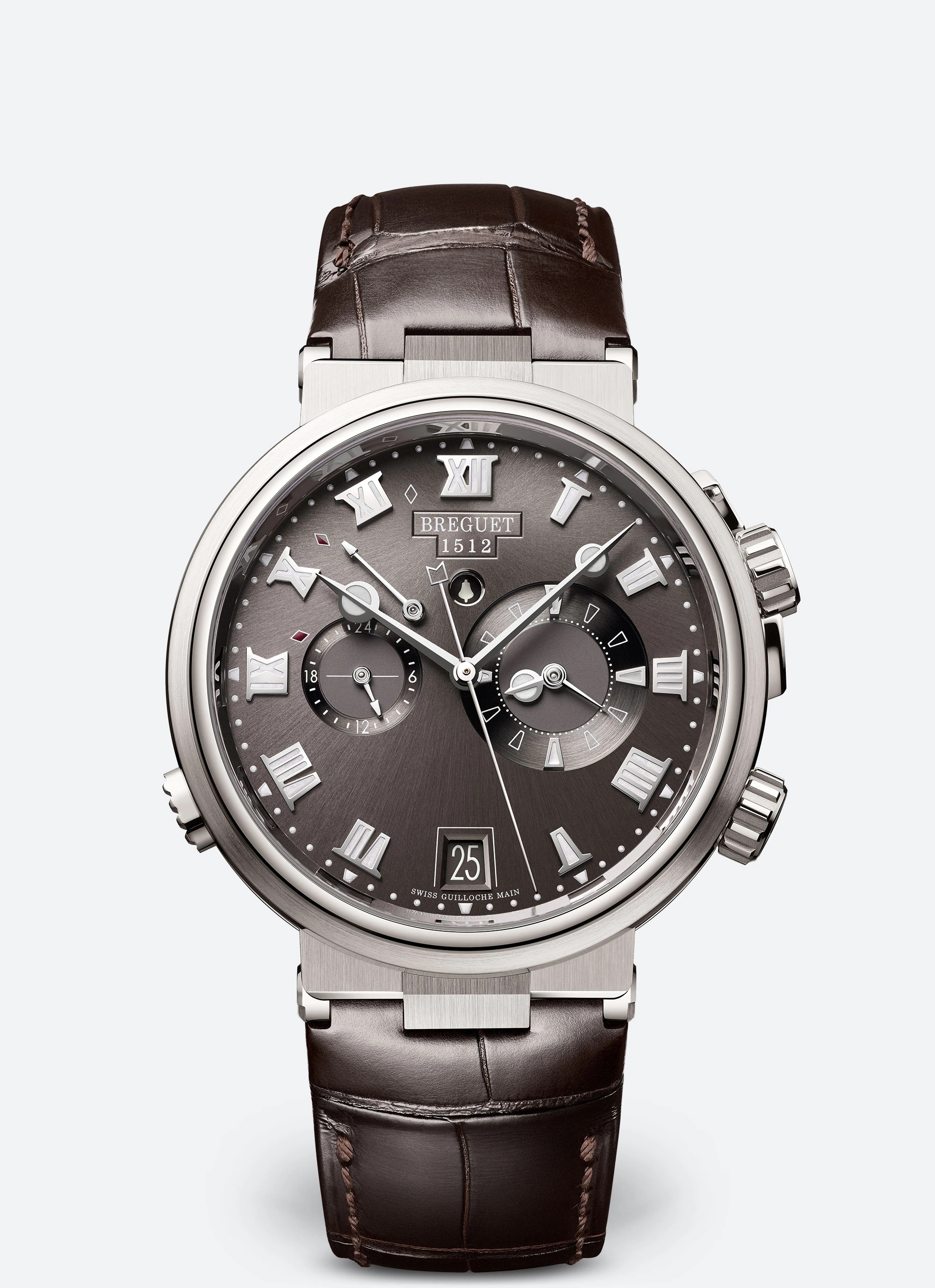 Breguet 5547TI/G2/9ZU : Marine Alarme Musicale Titanium / Grey / Alligator