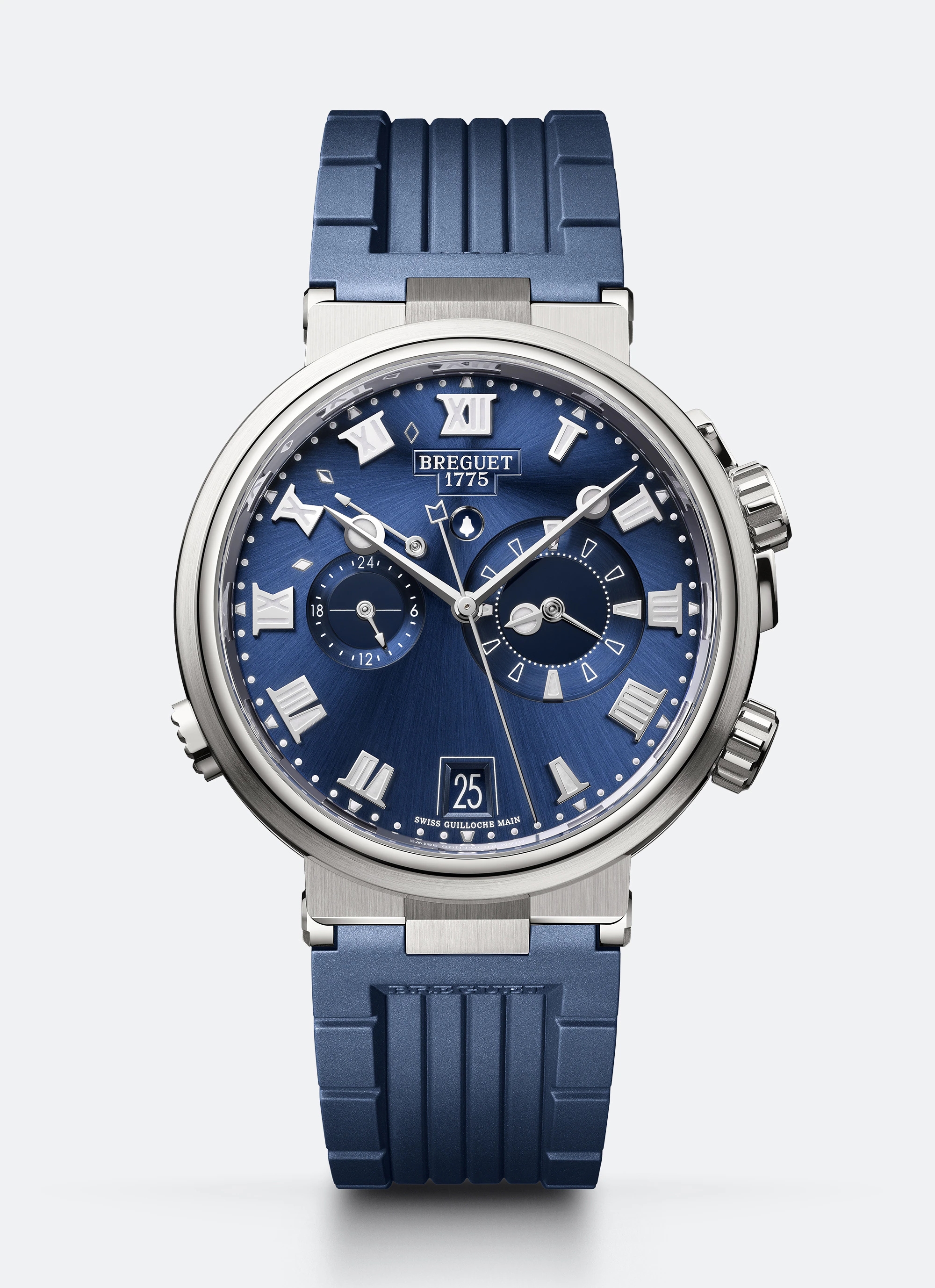 Breguet 5547TI/Y1/5ZU : Marine Alarme Musicale Titanium / Blue / Rubber
