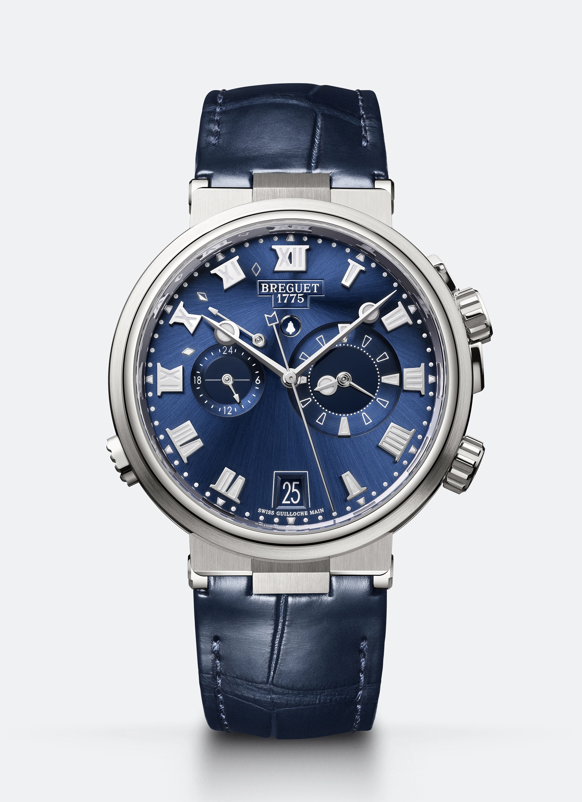 Breguet 5547TI/Y1/9ZU : Marine Alarme Musicale Titanium / Blue / Alligator