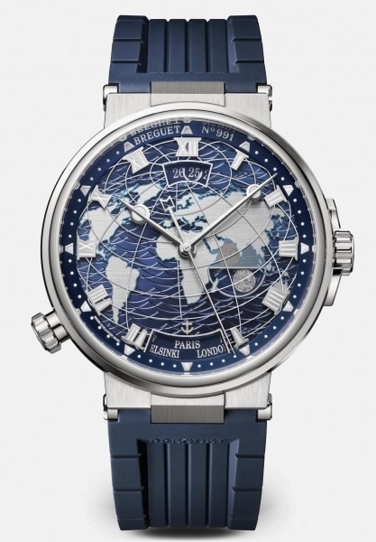 Breguet 5557BB/YS/5WV : Marine Hora Mundi 5557 White Gold / Blue / Rubber