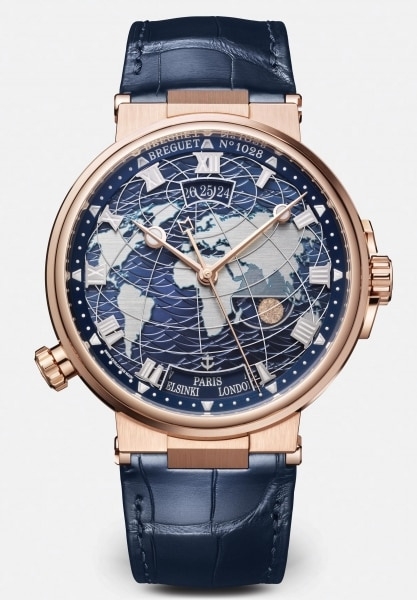 Breguet 5557BR/YS/9WV : Marine Hora Mundi 5557 Rose Gold / Blue / Alligator