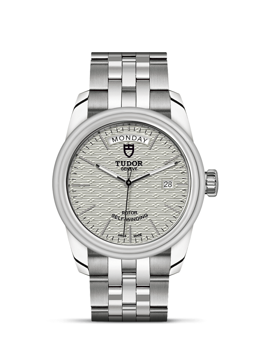Tudor 56000-0003 : Glamour Day + Date Stainless Steel / Jacquard Silver / Bracelet