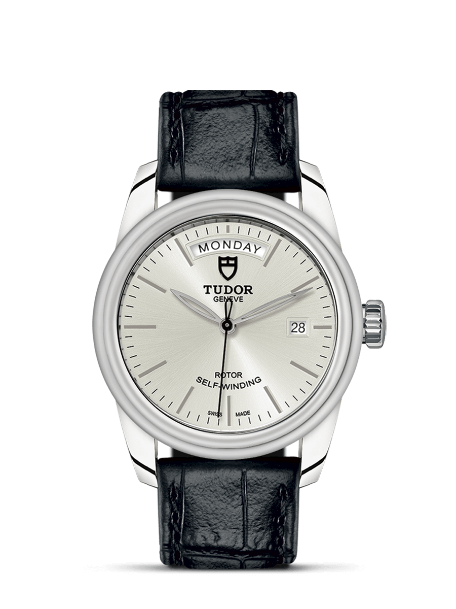 Tudor 56000-0018 : Glamour Day + Date Stainless Steel / Silver / Strap