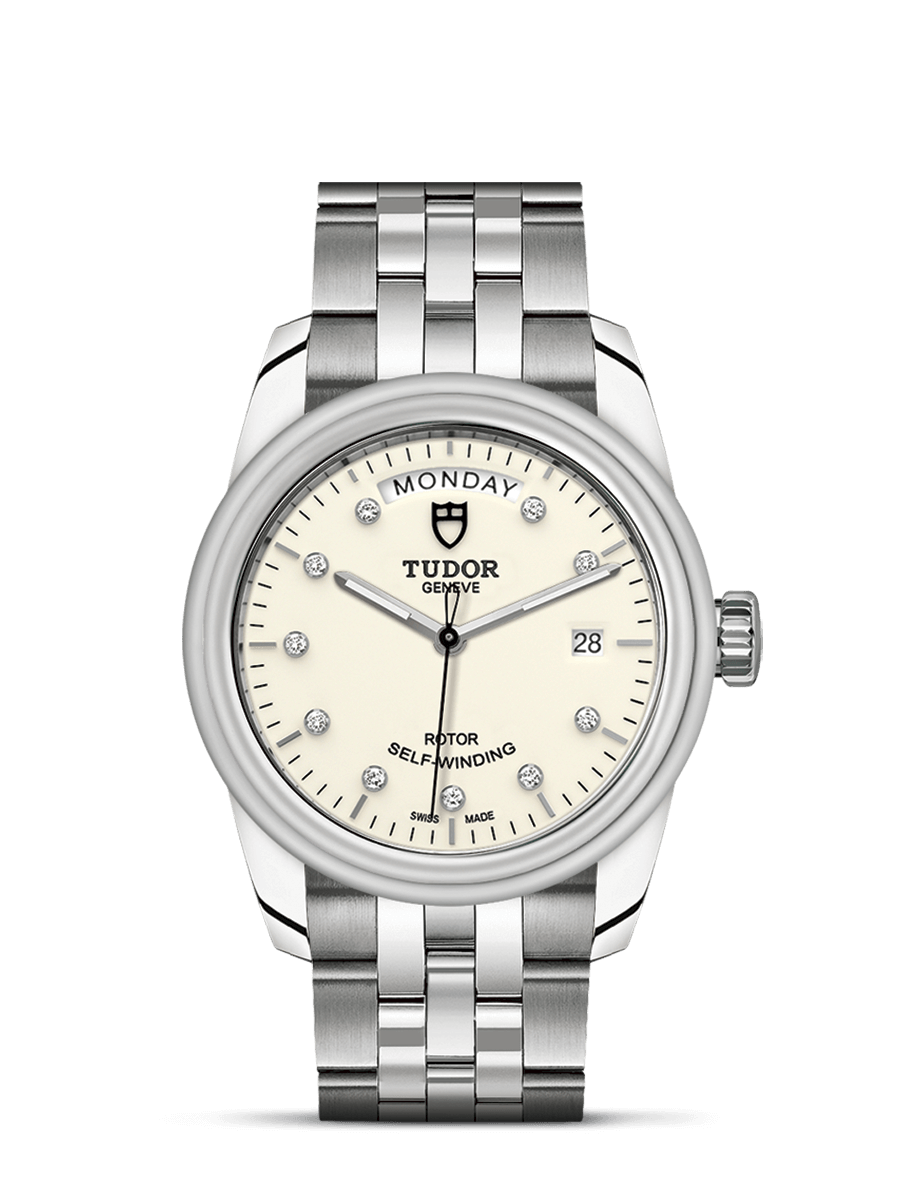 Tudor 56000-0182 : Glamour Day + Date Stainless Steel / Opaline-Diamond / Bracelet