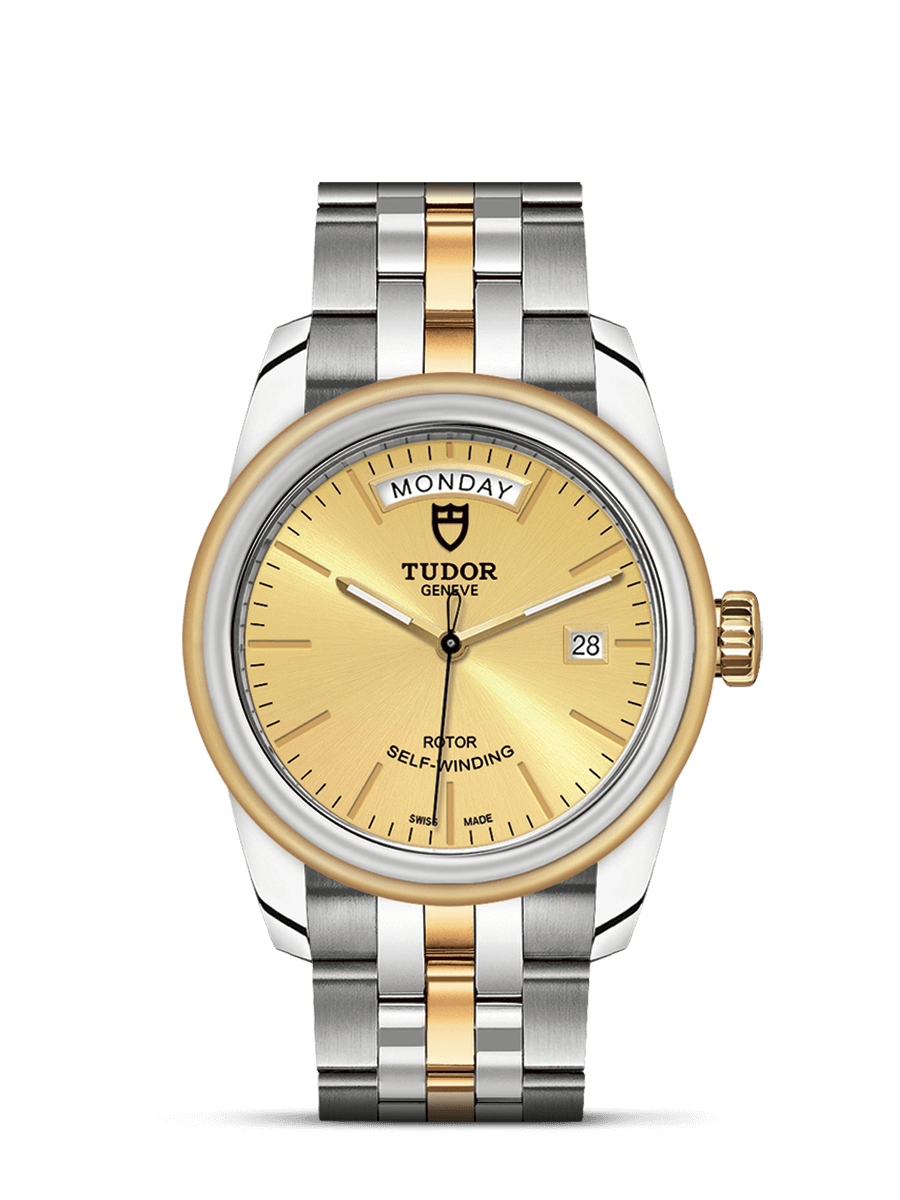Tudor 56003-0005 : Glamour Day + Date Stainless Steel / Yellow Gold / Champagne / Bracelet
