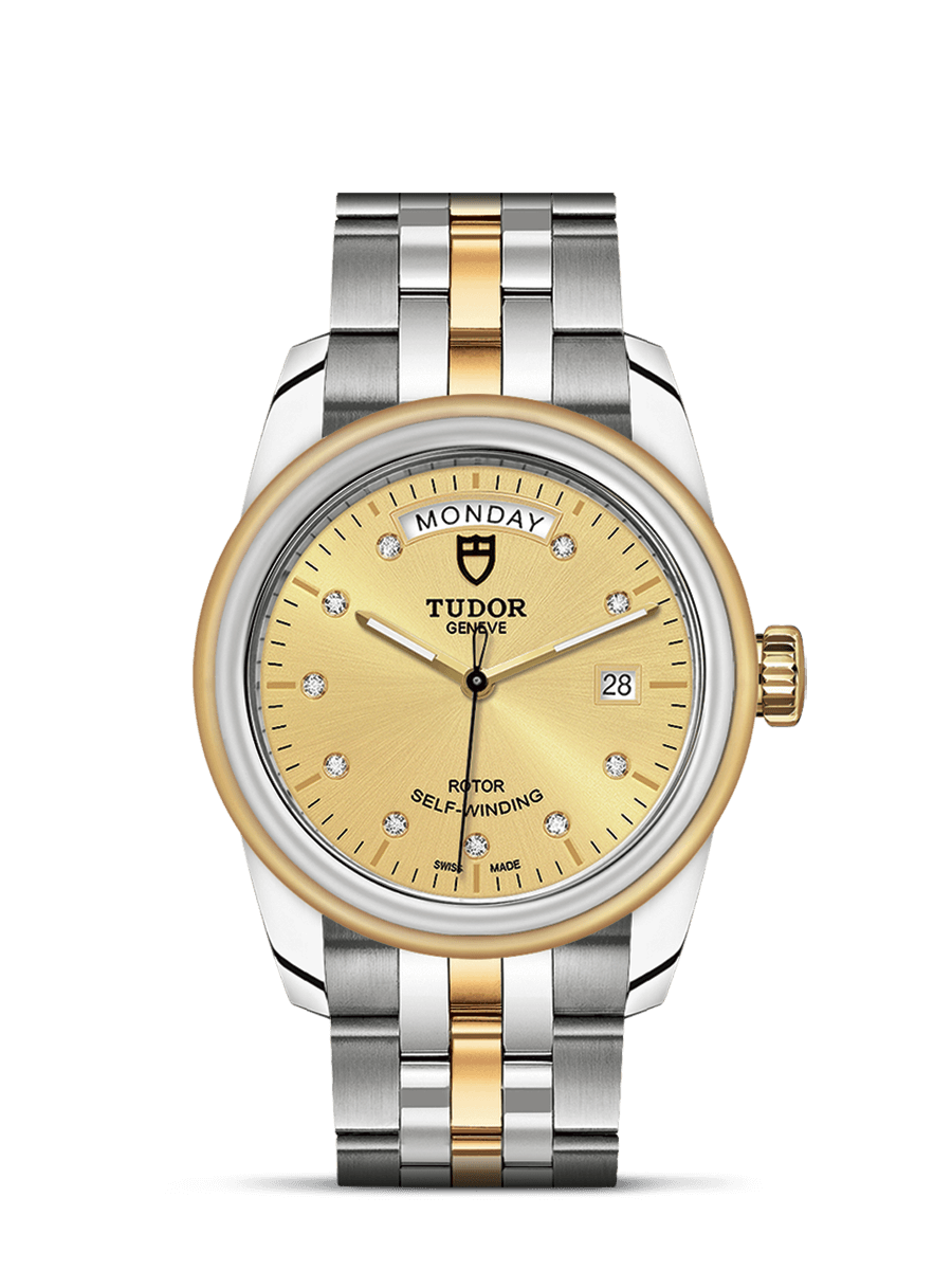 Tudor 56003-0006 : Glamour Day + Date Stainless Steel / Yellow Gold / Champagne-Diamond / Bracelet