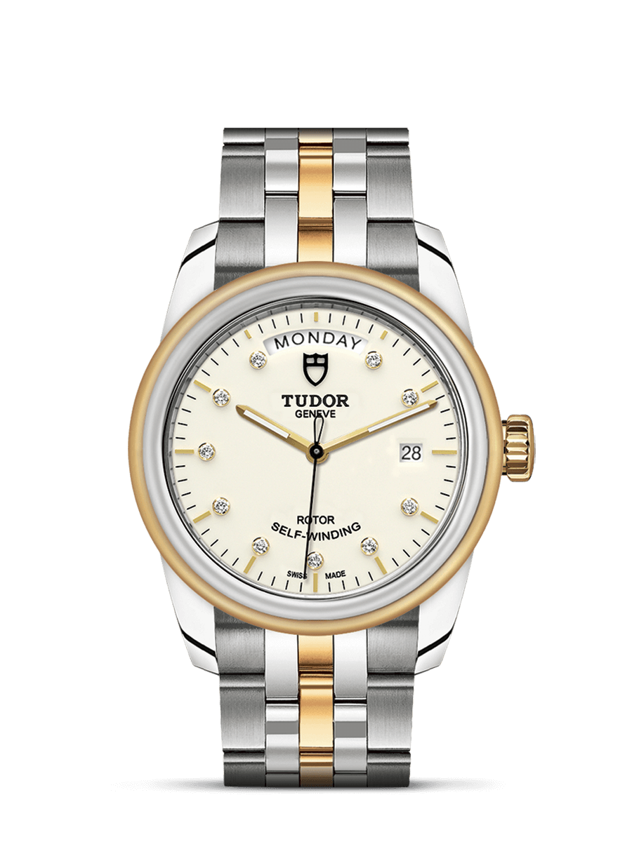 Tudor 56003-0113 : Glamour Day + Date Stainless Steel / Yellow Gold / Opaline-Diamond / Bracelet