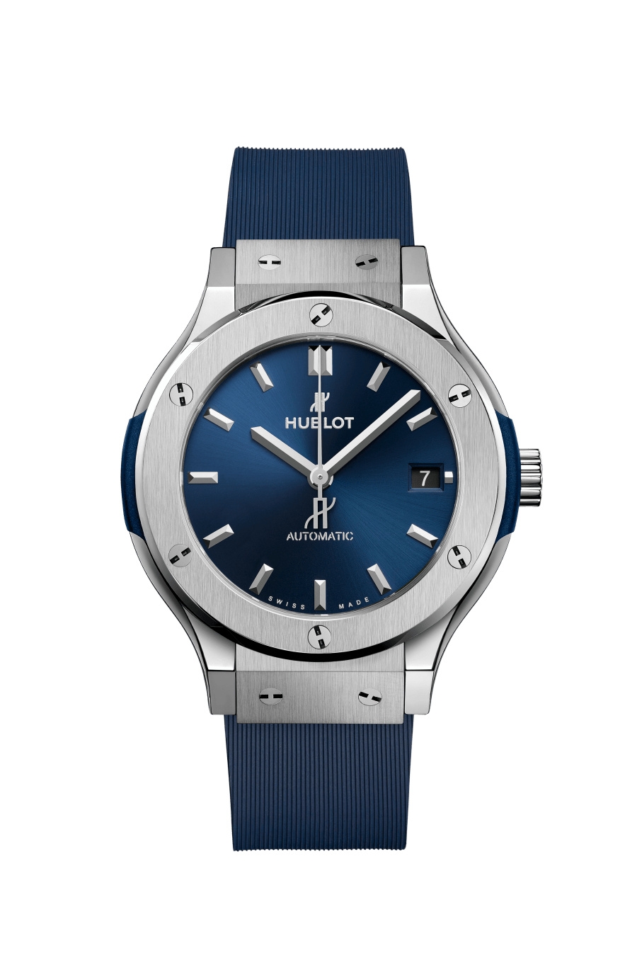 Hublot 565.NX.7170.RX : Classic Fusion 38 Titanium / Blue / Rubber