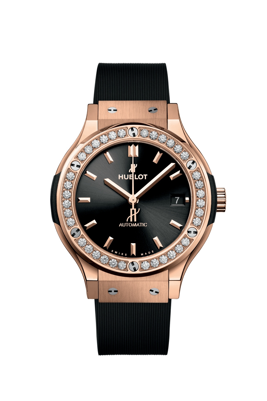 Hublot 565.OX.1480.RX.1204 : Classic Fusion 38 King Gold - Diamond / Black / Rubber