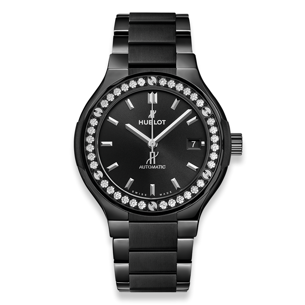 Hublot 568.CM.1470.CM.1204 : Classic Fusion 38 Black Magic - Diamond / Bracelet