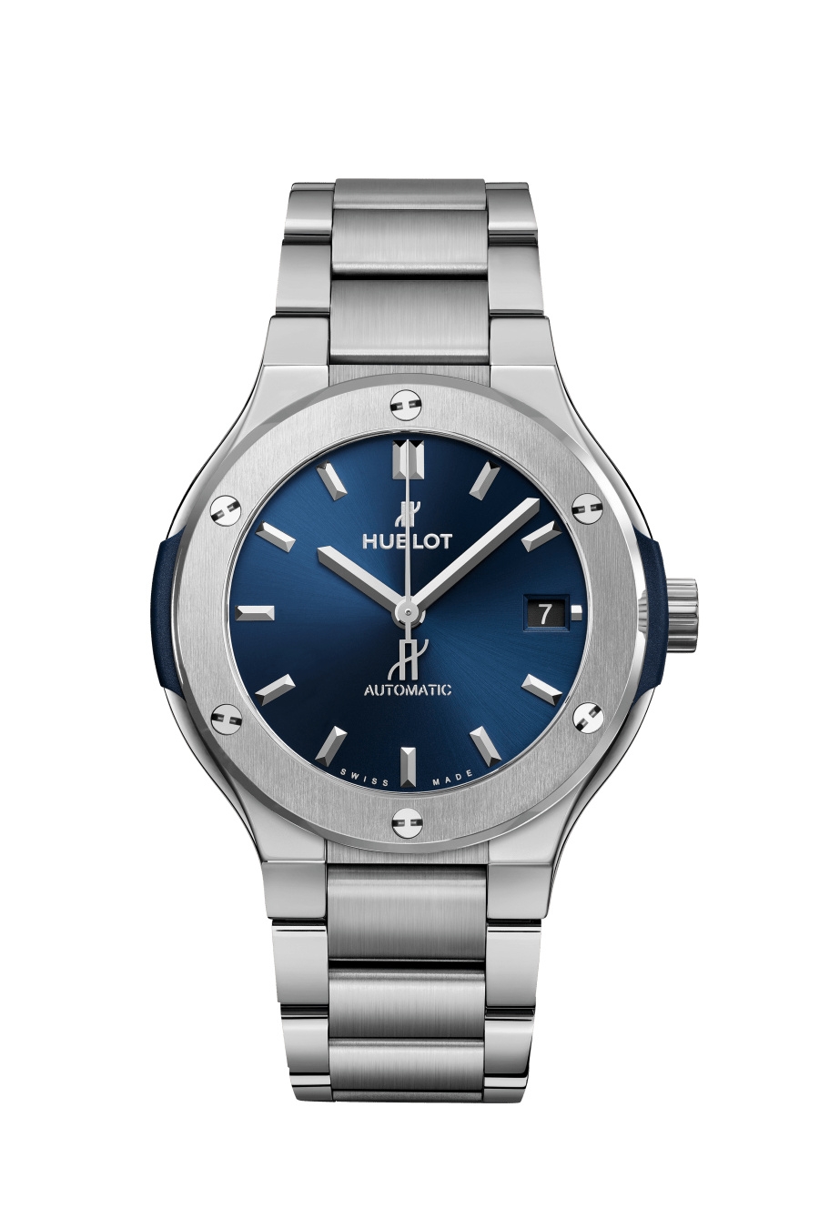Hublot 568.NX.7170.NX : Classic Fusion 38 Titanium / Blue / Bracelet