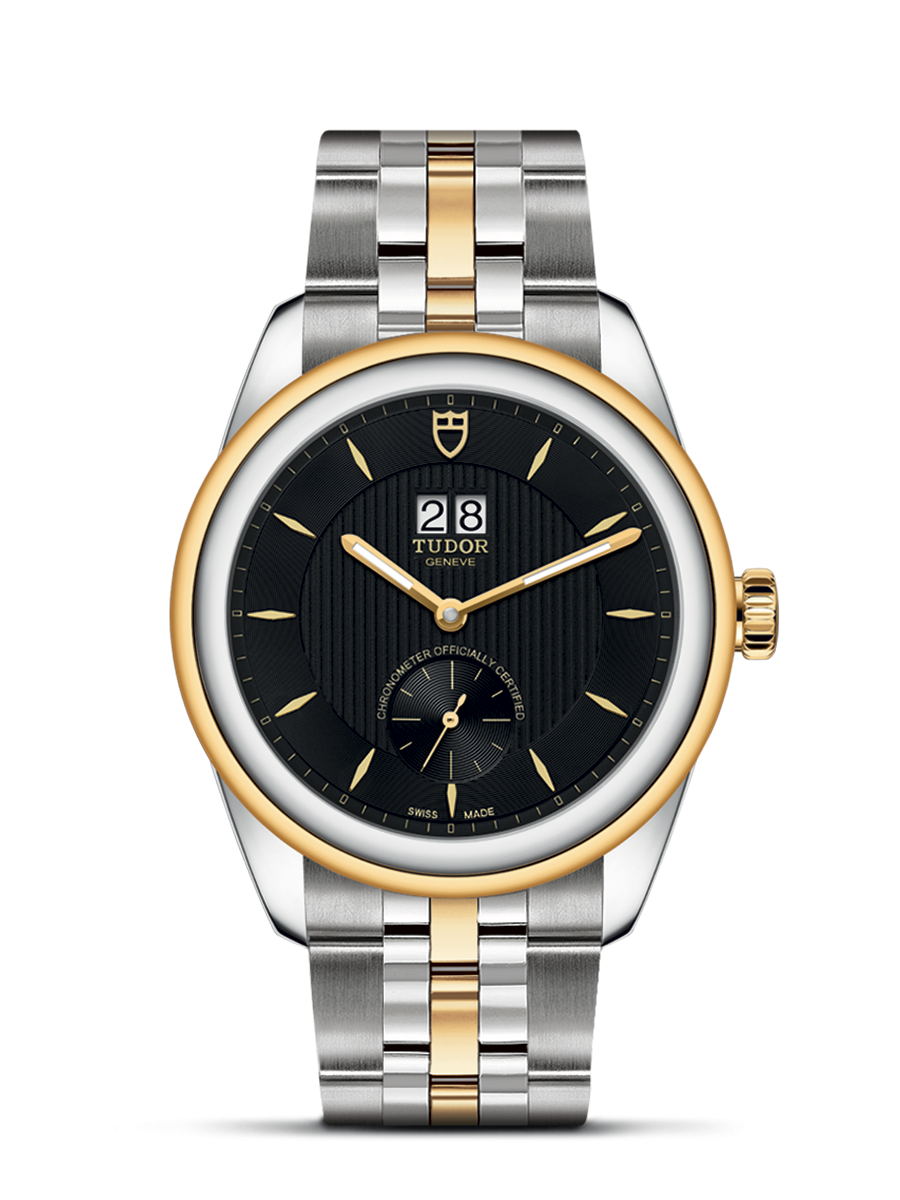 Tudor 57103-0002 : Glamour Double Date Stainless Steel / Yellow Gold / Black / Bracelet