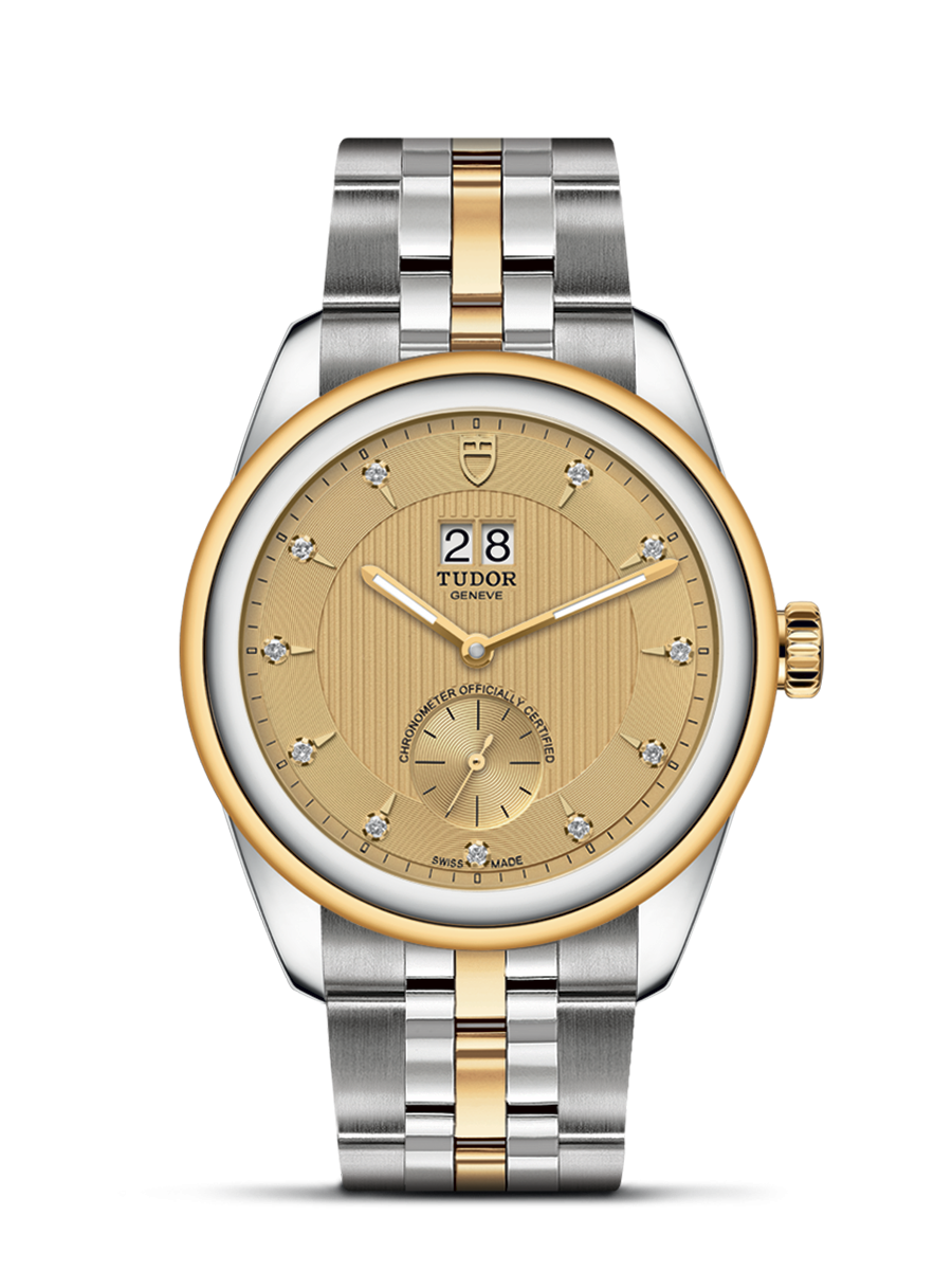 Tudor 57103-0006 : Glamour Double Date Stainless Steel / Yellow Gold / Champagne-Diamond / Bracelet
