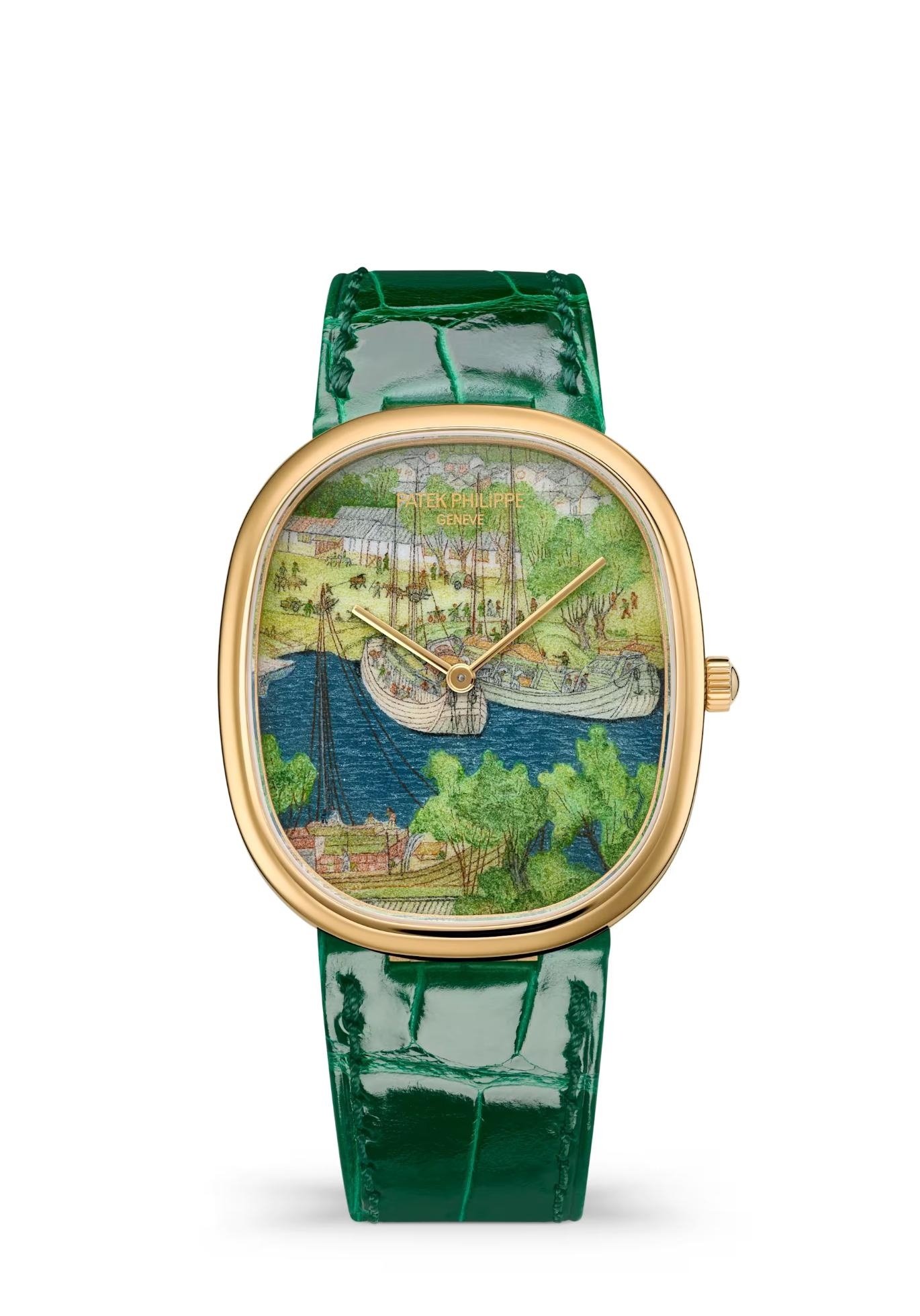Patek Philippe 5738/50J-016 : Golden Ellipse 5738 Yellow Gold / Boats in the Port
