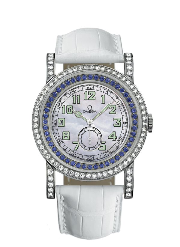 Omega 5772.71.56 : Museum Collection N° 1 "Pilots 1938" Aquarella Blue Sapphires