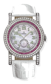 Omega 5778.71.56 : Museum Collection N° 1 "Pilots 1938" Aquarella Pink Sapphires