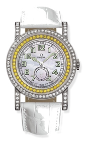 Omega 5779.71.56 : Museum Collection N° 1 "Pilots 1938" Aquarella Yellow Sapphires