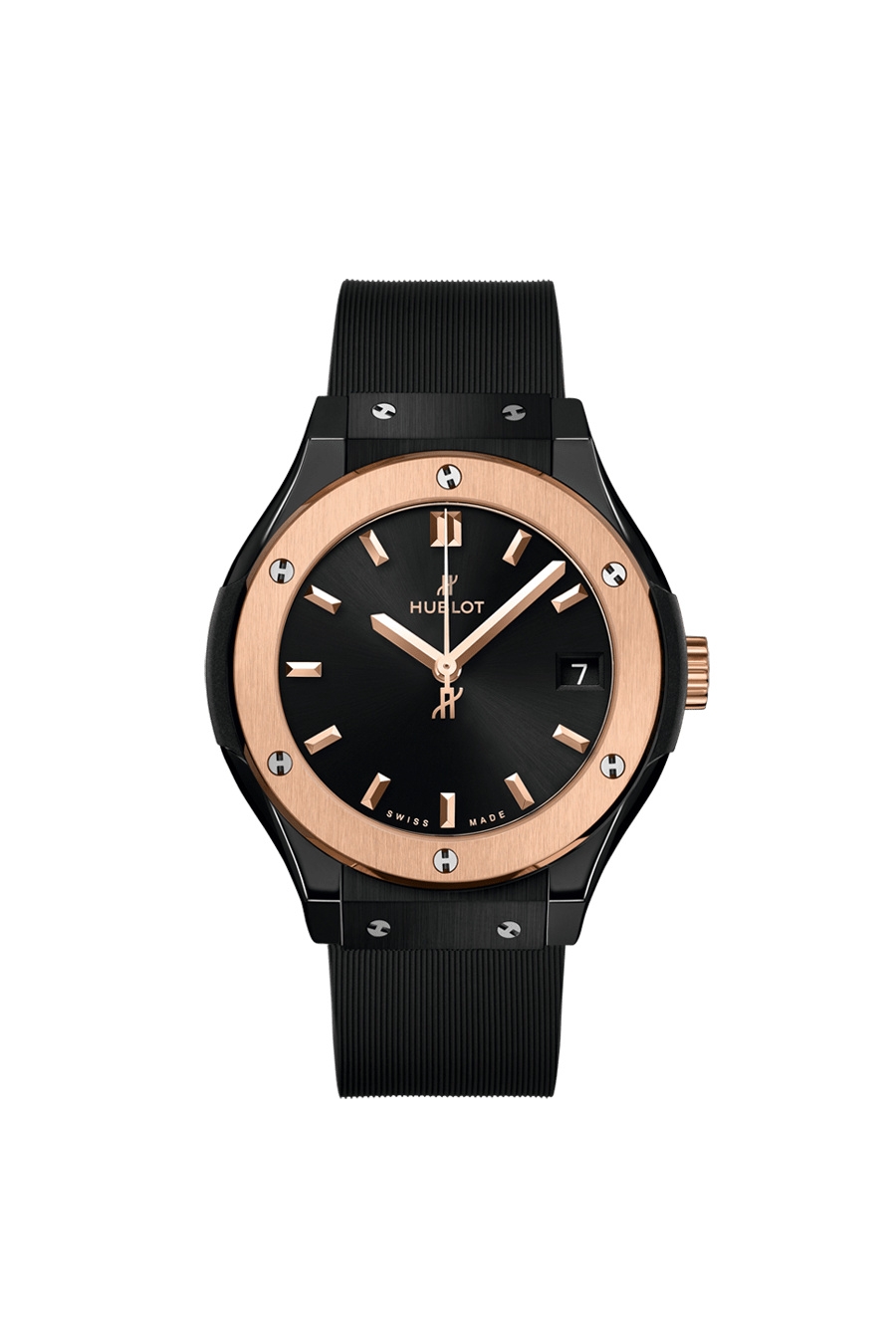 Hublot 581.CO.1480.RX : Classic Fusion 33 Ceramic - King Gold / Black / Rubber