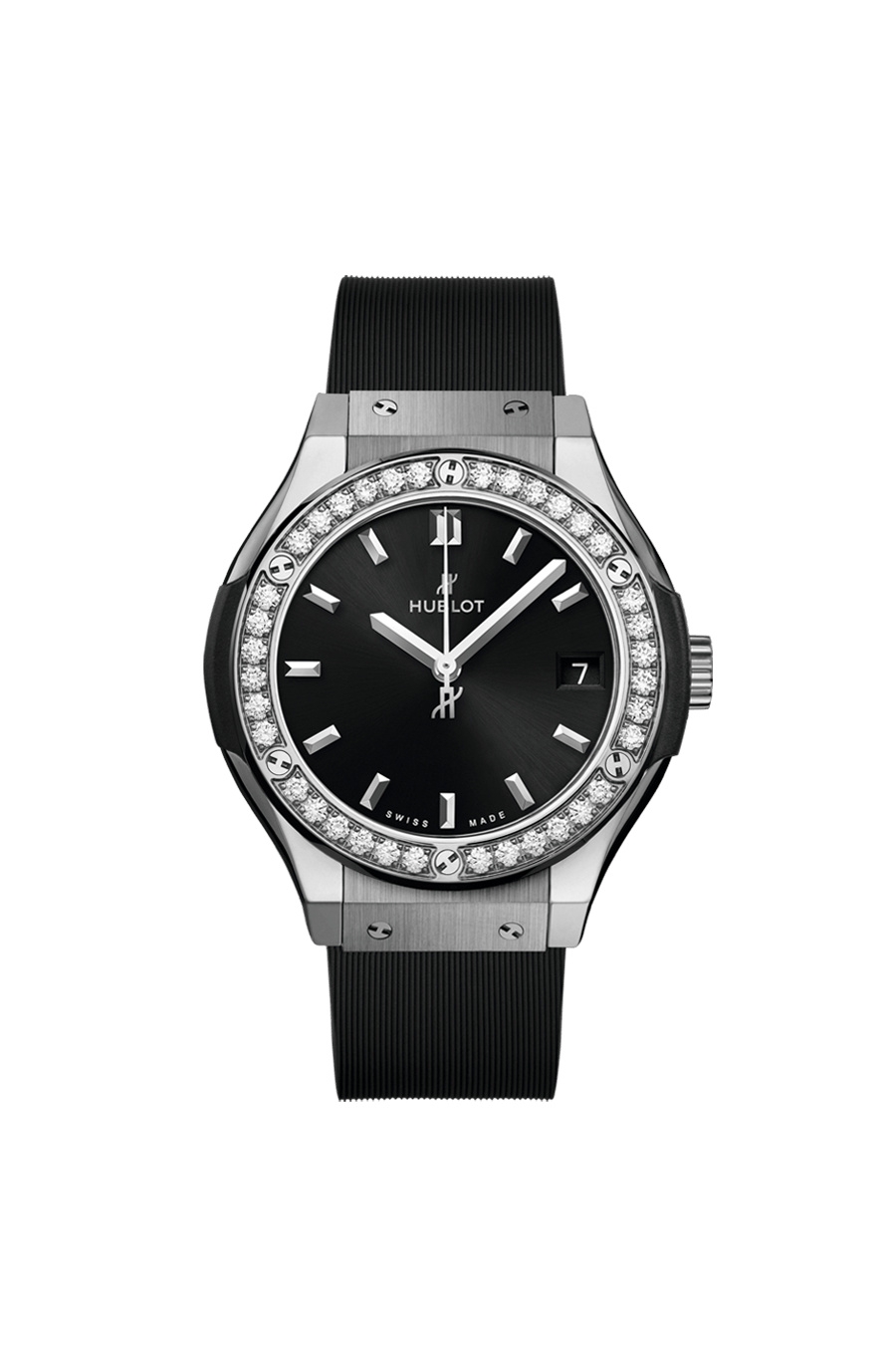 Hublot 581.NX.1470.RX.1104 : Classic Fusion 33 Titanium - Diamond / Black / Rubber