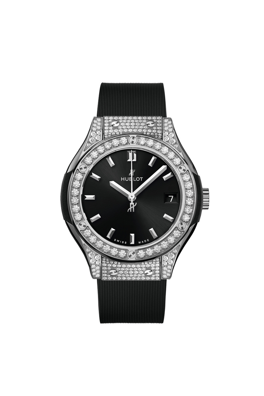 Hublot 581.NX.1470.RX.1704 : Classic Fusion 33 Titanium - Pavé / Black / Alligator