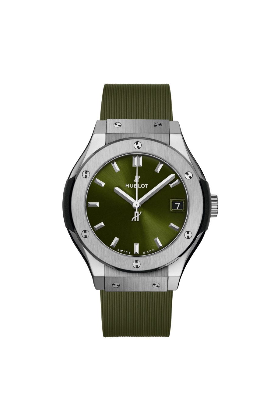 Hublot 581.NX.8970.RX : Classic Fusion 33 Titanium / Green / Rubber