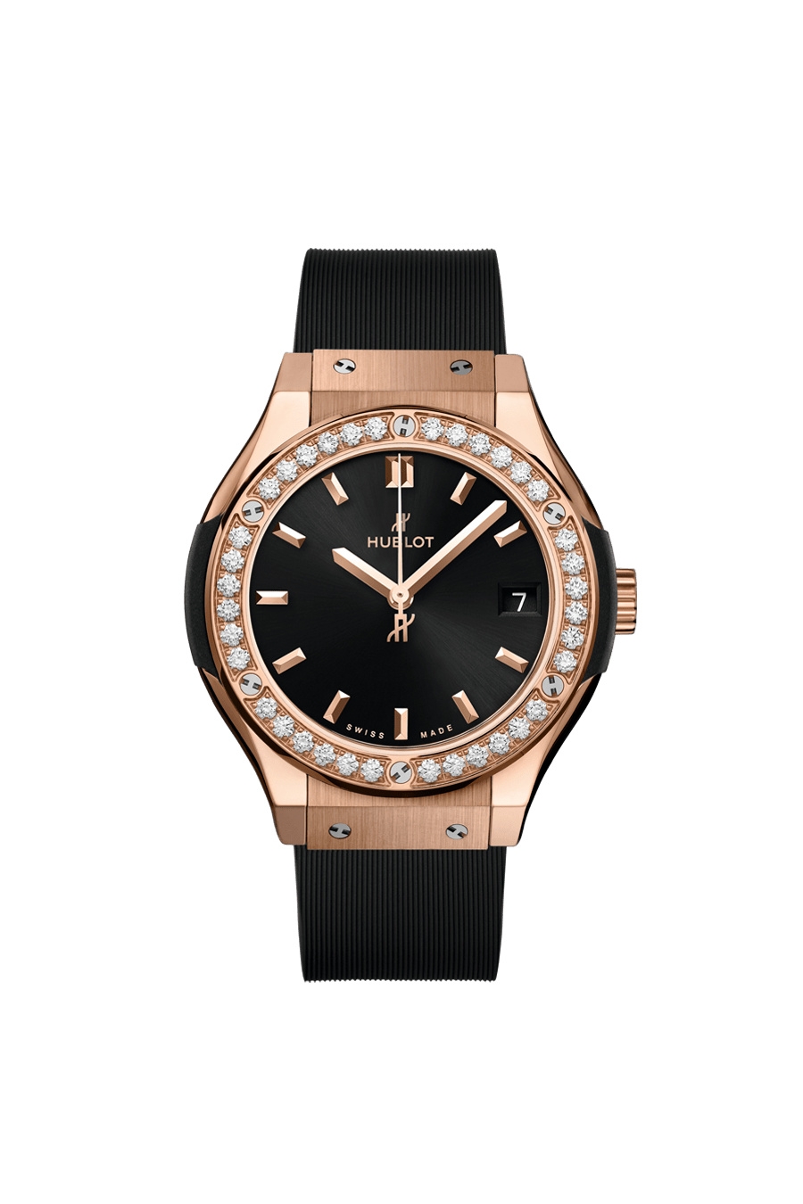 Hublot 581.OX.1480.RX.1104 : Classic Fusion 33 King Gold - Diamond / Black / Rubber