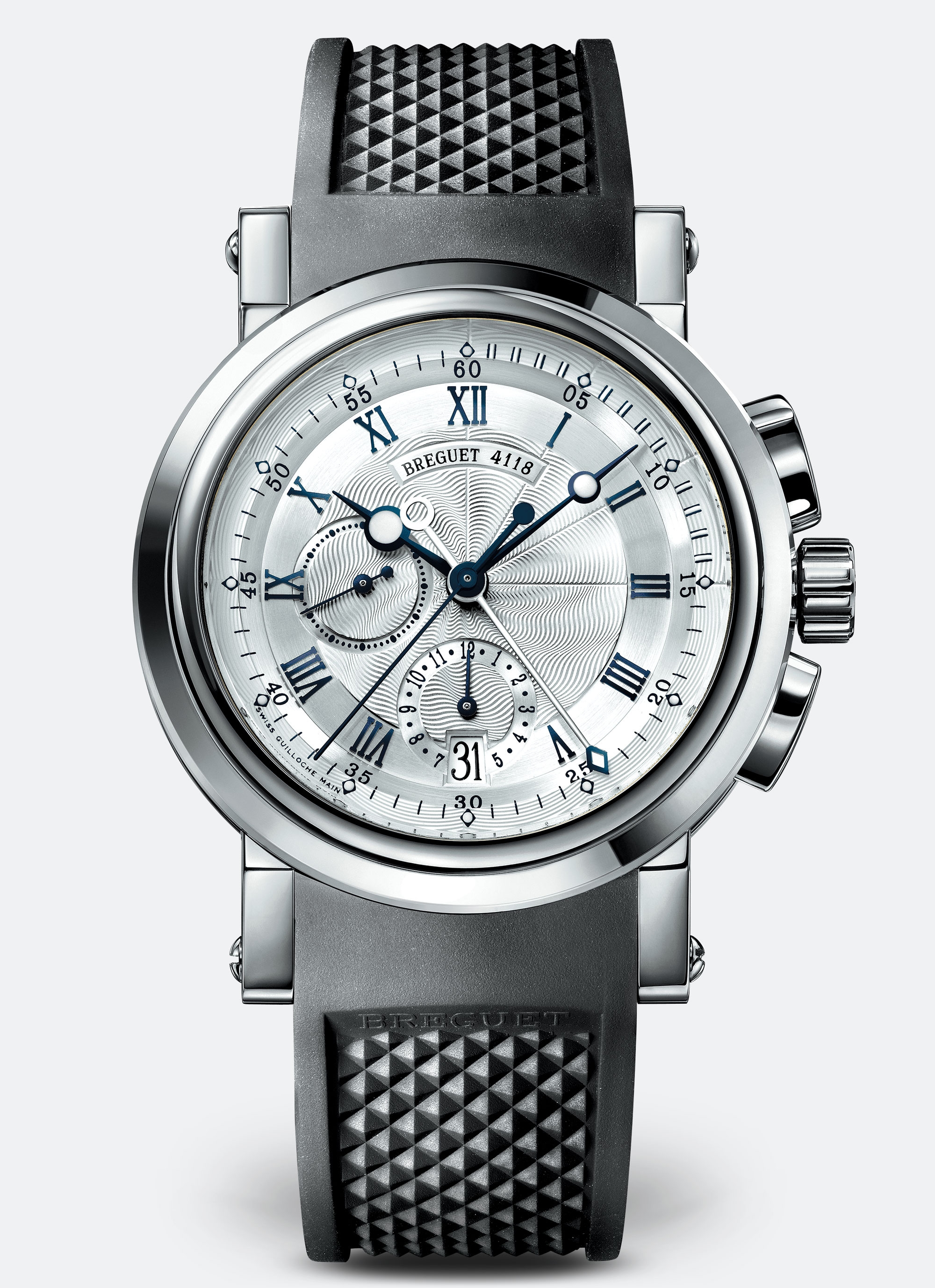Breguet 5827BB/12/5ZU : Marine Chronograph 5827 White Gold / Silver / Rubber