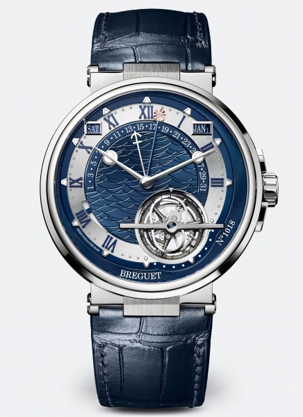 Breguet 5887PT/Y2/9WV : Marine Tourbillon Equation of Time 5887 Platinum / Blue / Alligator