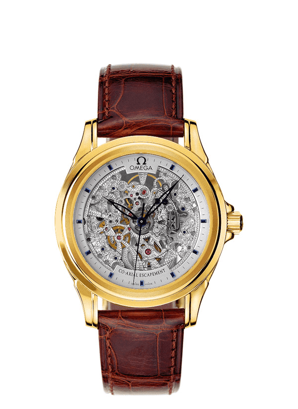 Omega 5912.30.22 : De Ville Co-Axial 37.5 Yellow Gold / Skeleton