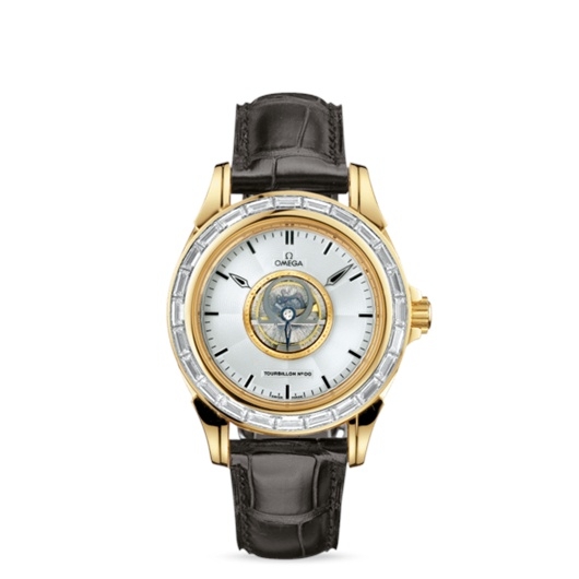 Omega 5914.30.32 : De Ville Tourbillon Yellow Gold / Baguette / Silver