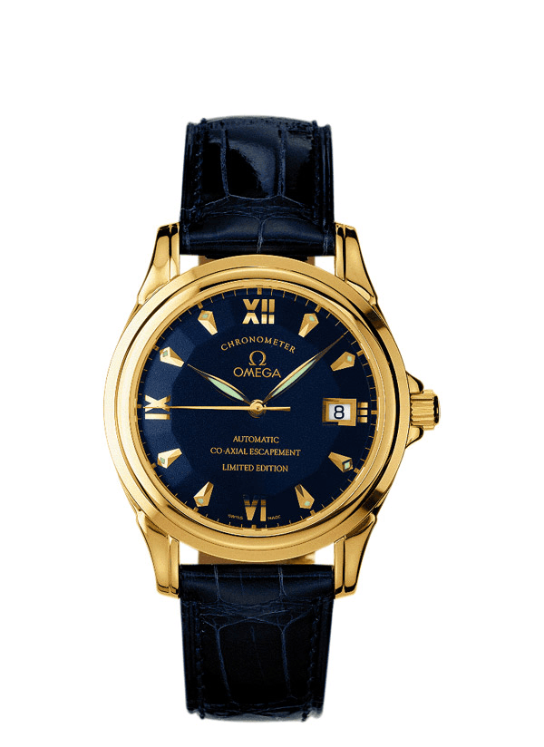 Omega 5931.81.23 : De Ville Co-Axial 37.5 Red Gold / Blue / LTD